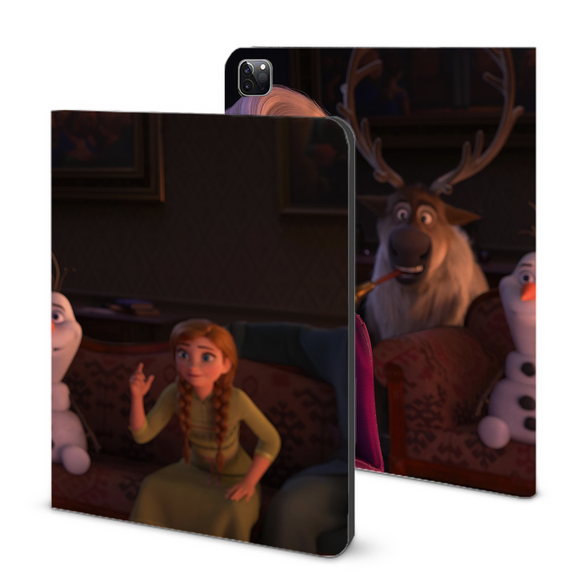 （画像用） アナと雪の女王 アンナ エルサ Frozen Anna Elsa IPad ケース ブック型 PUレザー TPU 耐衝撃 軽量 薄型 ペン収納なし 全面保護 IPad 各モデル対応